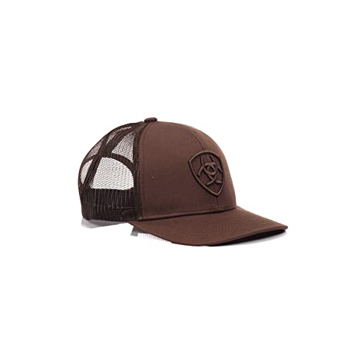 Mens Brown Snapback Shield Logo Cap - Adjustable Baseball Hat