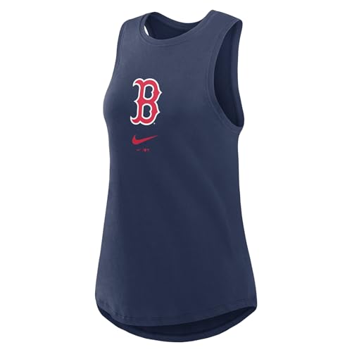 MLB Women's High Neck Tank - Boston Red Sox Navy Medium