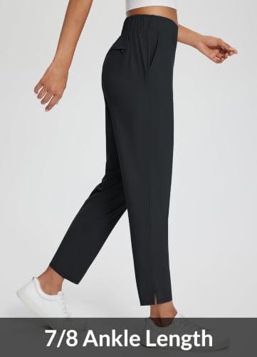 Lightweight Stretch Travel Pants with Zip Pockets - Large/Black