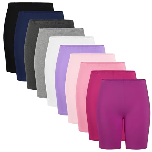 Girls Biker Shorts Pack - Toddler Long Spandex Bike Shorts for Kids