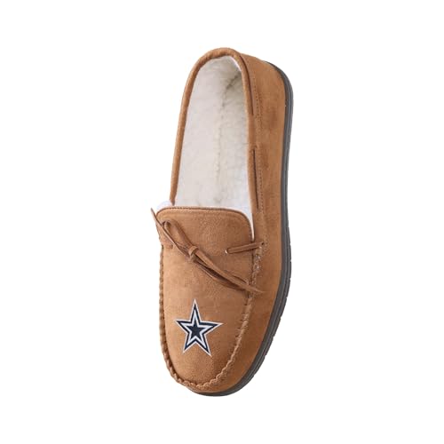 NFL Team Logo Moccasin Slippers with Faux Fur Interior
