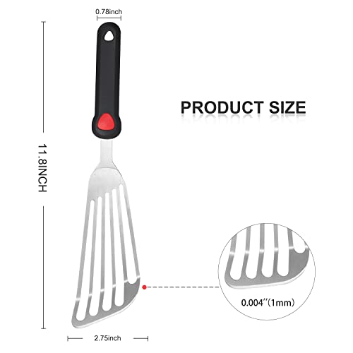Stainless Steel Fish Spatula with Silicone Handle - Set of 2