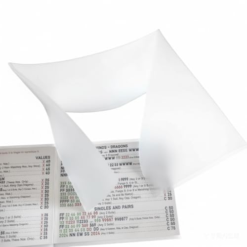 Large Mahjong Scorecard Sleeve - Durable Clear Plastic Protector - 1 Piece