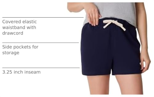 Women's Cotton Drawstring Shorts - Athletic Navy, Small