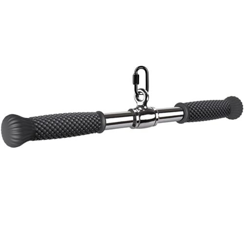 18" Rotating Straight Bar Attachment for Cable Machines - Non-Slip Grip
