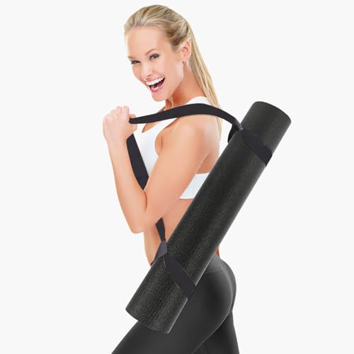 Adjustable Yoga Mat Carrier Strap - 4PCS Black Sling Holder