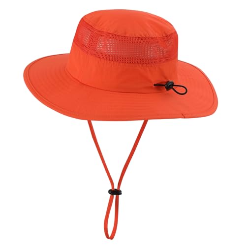 Kids Wide Brim Sun Hat UPF50+ UV Protection - 2-4T Orange