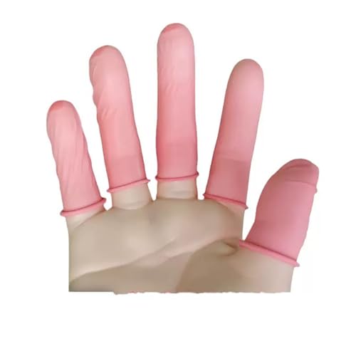 Disposable Latex Finger Cots - Medium Size, 200PCS, Pink