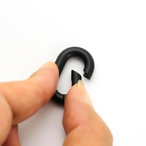 10 PCS Metal Spring Key Ring Carabiner - Dark Black