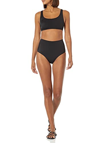 High Waist Swim Bottoms for Women - Plus Size, Medium - Washed Black