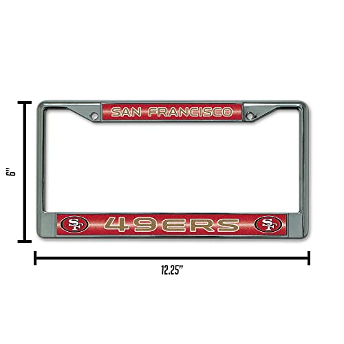 NFL San Francisco 49ers Chrome Bling License Plate Frame - 12" x 6"