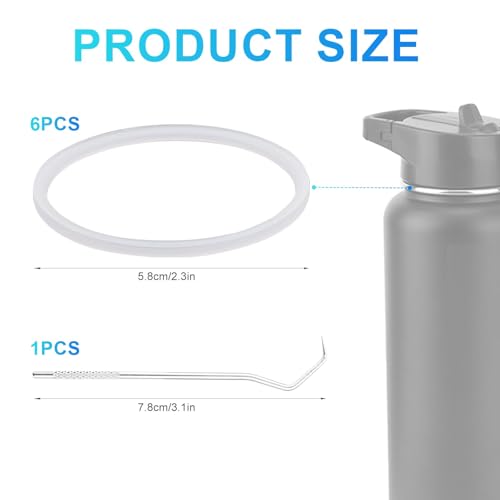 Silicone Gasket Replacement Set for Wide-Mouth Bottles - 6 Pcs