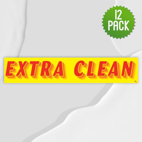 Extra Clean Windshield Advertising Stickers 12 Pack - Versa-Tags Red/Yellow
