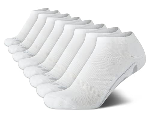 Boys Low Cut Cushioned Athletic No Show Socks - 8 Pack White