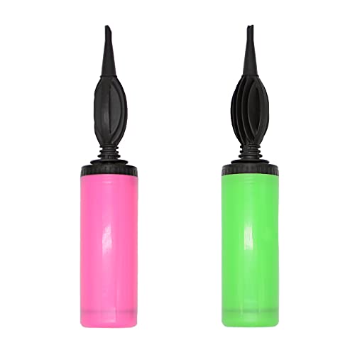 Handheld Balloon Pump 2-Pack - Green & Pink Manual Inflator