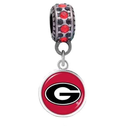 University Charm for Bracelets - Red & Black Pendant