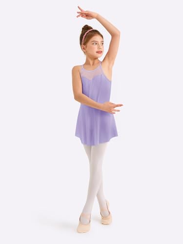 Purple Girls Ballet Leotard with Removable Skirt Toddler Dance Outfit 7-8 Years