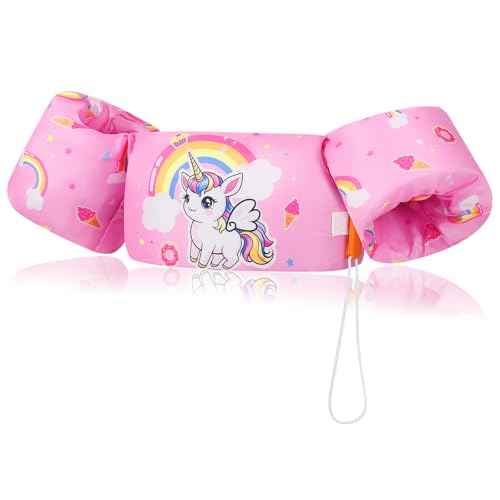 MoKo Pink Unicorn Baby Swim Arm Bands 20-50 Lbs Kids Floaties Vest