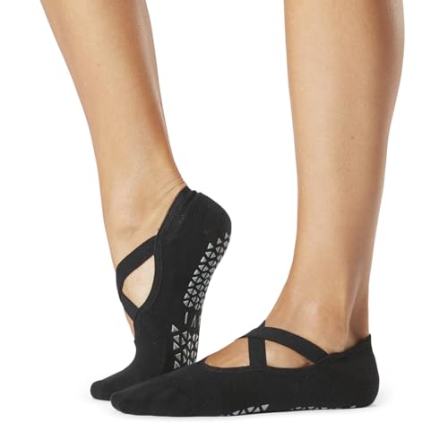 TAVI Chloe Pilates Socks with Grips for Women - Small Ebony