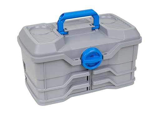 Flambeau Outdoors Medium Tackle Box with 25-Piece Kit - Gray, With Tackle Kit, 4/0