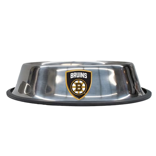 Boston Bruins Large Pet Bowl - Durable Stainless Steel, Anti-Skid