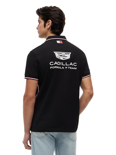 Men's Stretch-Cotton F1 Replica Polo - Black, Medium
