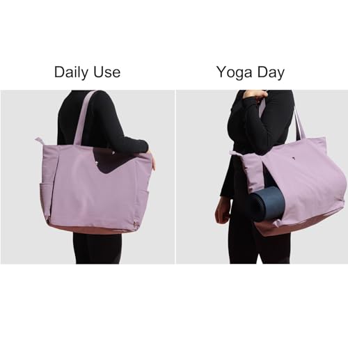 Yoga Mat Bag - Multi-Purpose Tote Carrier - Nylon Lavender Purple