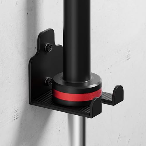 Barbell Wall Holder for Garage Gym - Black 1 Hook, Space Saving