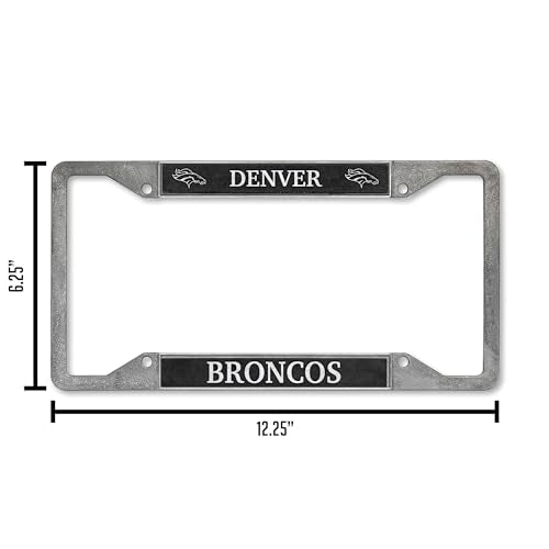 Denver Broncos NFL License Plate Frame - Antique Pewter Finish