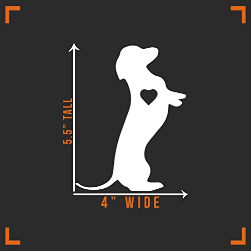 Dachshund Heart Vinyl Decal Sticker - Dog Silhouette for Car, Laptop, Wall - 5.5"