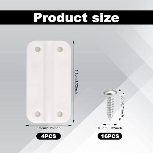 Cooler Hinges Kit - 4 Plastic Hinges with 16 Screws, 2.32x1.26 Inch