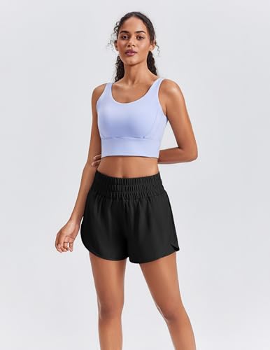 Women's 2 in 1 Running Shorts - High Split Athletic 3" Liner
