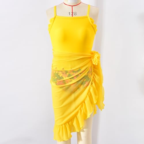Girls One-Piece Swimsuit for Ages 9-10 - Yellow