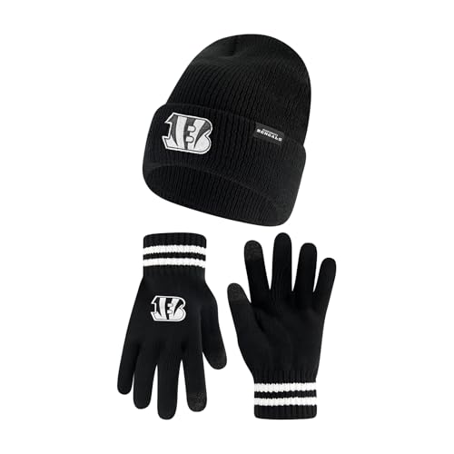 Cincinnati Bengals Winter Beanie Hat & Touch Screen Gloves - One Size