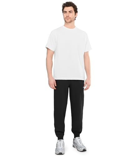 PUMA Men's Essentials No.1 Logo Cuffed Sweatpants – Black, Medium