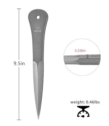 WICING 9.5 Inch Throwing Spikes Set of 3 - Full Tang Steel with Nylon Sheaths