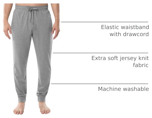 Men's Jersey Knit Jogger Sleep Pants - Grey Heather, Medium