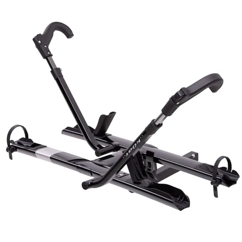 Lightweight 2-Bike Hitch Rack with Cable Lock - 2" Black Metallic & Gray Anodize