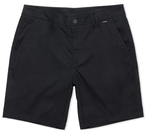 Hurley Men's Icon Cotton Walk Short 8" Inseam 19" Outseam Black, Button Closure
