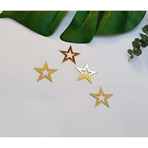 Set of 30 Gold DIY Acrylic Stars Mirror Stickers,Adhesive Acrylic Mirror Sticker for Home &Party Decoration,DIY projects (Star-Gold)