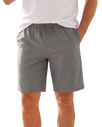 Men's Breathable Comfortable Shorts - 7" Inseam, Large, Grey