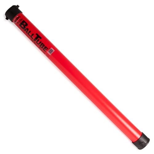 Tennis Ball Pickup Tube - 18-Ball Capacity with Carry Strap - Red
