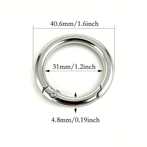 20 Pack Metal Key Ring Clips with Spring Opening, Durable Carabiner Rings for Keys Bags and Purses