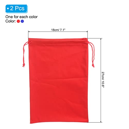 Ski Goggle Bag - Microfiber Soft Storage Sleeve Pouch - Blue & Red