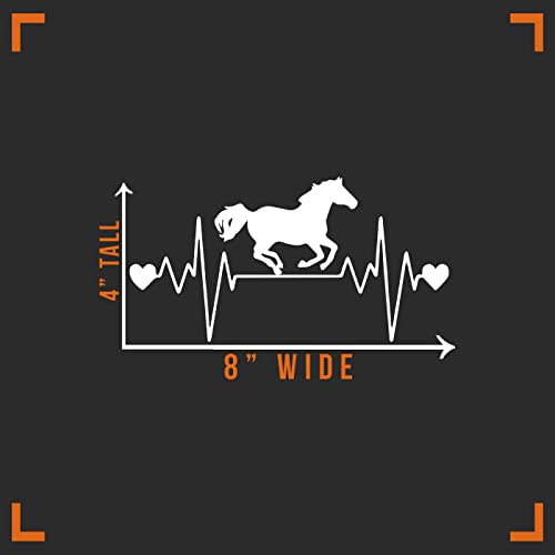 Horse Heartbeat Vinyl Decal Sticker for Car & Wall - 8" x 4"