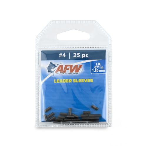 Fishing Line Crimp Sleeves - Thin Wall Double Barrel - Black #4 - 25 Pc