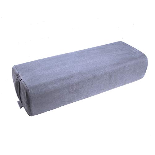 Yoga Bolster Pillow for Meditation - Grey Soft Fabric Cushion
