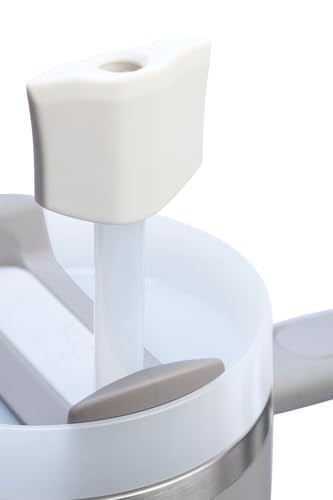 Stay Smooth Straw Topper 2-Pack - Pale Stone Silicone Cap