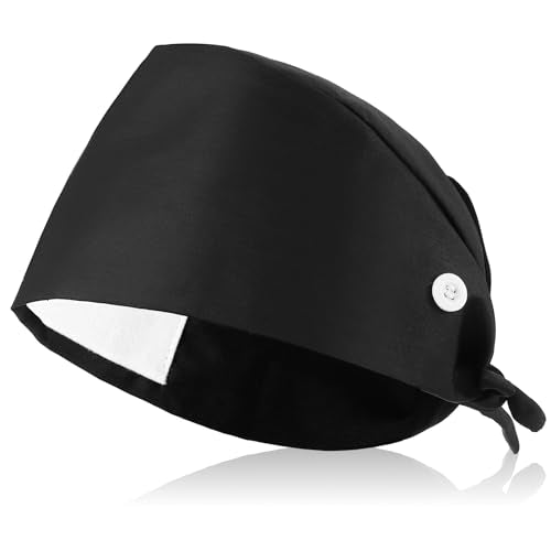 Adjustable Black Working Cap with Button & Sweatband