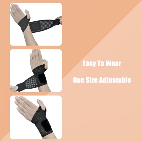 Ultra-Thin Black Mesh Wrist Brace - Breathable Compression Support - 2 Pack